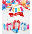happy birthday greetings card vector image vector image