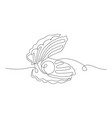 continuous one line drawing natural open pearl vector image