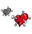 love heart nails tattoo vector image vector image