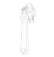 outline adjustable wrench vector image
