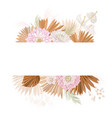 watercolor floral wedding frame pampas vector image