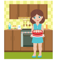 Mother with daughter baking Royalty Free Vector Image