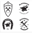 set of vintage blacksmith labels and design vector image