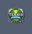 tennis emblem or logo vector image