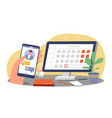 work by phone vector image vector image