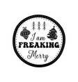 christmas silhouette round sing t-shirt print vector image vector image