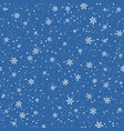 snowflakes seamless pattern christmas blue vector image