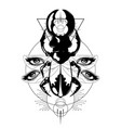 hand drawn beetle with female vector image