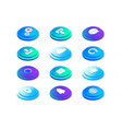 isometric buttons for website vector image