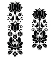 kalocsai black embroideryhungarian floral pattern vector image
