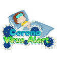 poster design for coronavirus theme with boy sick vector image vector image