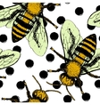 seamless pattern with bees vector image