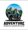 touring and adventure motorcycle logo vector image vector image