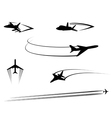 airplanes and jets symbols for aviation design vector image