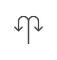 back arrow line icon vector image