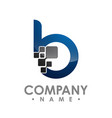 business corporate letter b logo design colorful vector image vector image