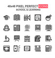 school and learning glyph icons graduation hat vector image
