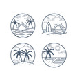 beach artwork with outline design vector image