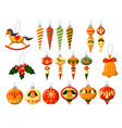 christmas toy isolated set on white background vector image vector image