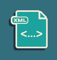 green xml file document download button icon vector image