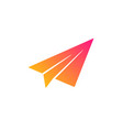 paper plane icon airplane flight transport sign vector image