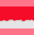 color torn paper set ripped red paper with white vector image