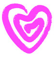 pink heart brush stroke style grunge love symbol vector image