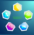 business infographic concept with hexagon labels vector image vector image