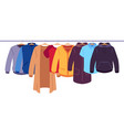 clothes on hangers storage men and women vector image