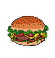 fast food burger is an appetizing street food bun vector image vector image