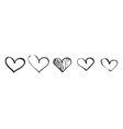 hand drawn calligraphy heart set isolated vector image vector image