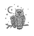 dotwork night owls vector image