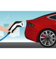 hand with charging plug vector image