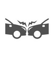 monochrome simple road accident icon flat vector image