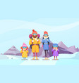 mountaineering family cartoon vector image