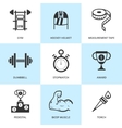 set of black sports icons vector image