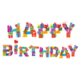 happy birthday postcard vector image