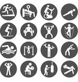 man people athletic gym gymnasium body building vector image