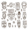 african masks set vector image