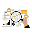 analysis of graphs and charts vector image