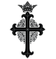 crowned cross vector image