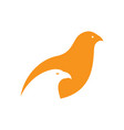 negative space bird with quail logo design vector image