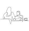 one continuous line drawing of young man vector image