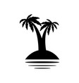 palm trees flowers and grass black silhouettes vector image vector image