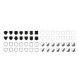 protect shields black silhouettes icons shield vector image