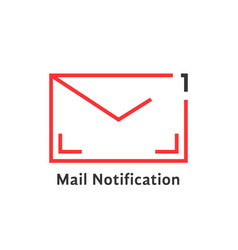 Red email message icon with laptop Royalty Free Vector Image