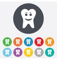 tooth happy face sign icon healthy vector image