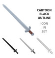 viking sword icon in cartoon style isolated vector image