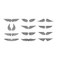 wing badges eagle wings set retro insignias vector image