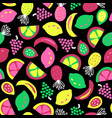 fruit seamless pattern black green yellow vector image vector image